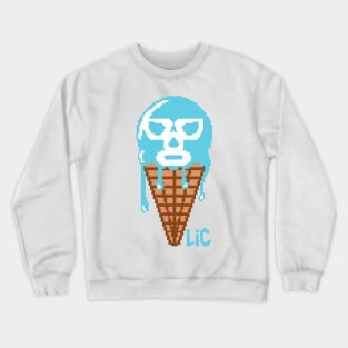 Lucha Ice Cream Logo PIXEL BLUE Crewneck Sweatshirt